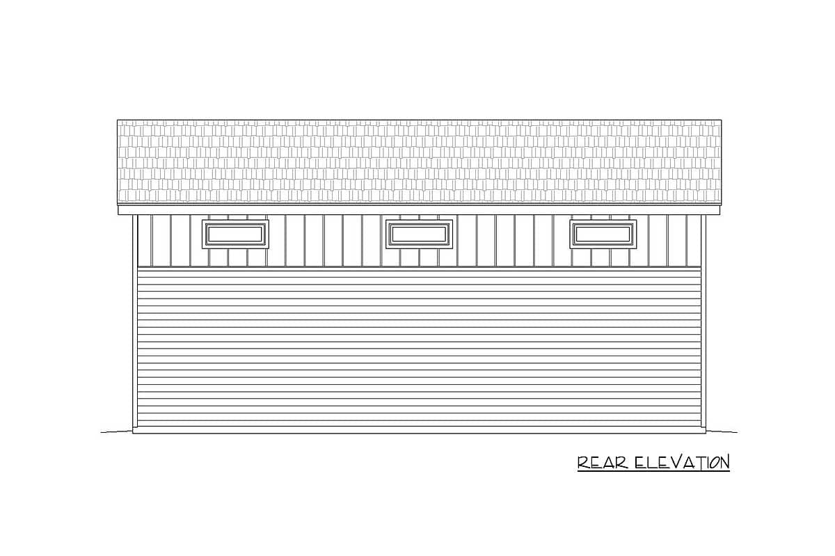 Plan 68645VR: Lift-friendly Garage with Loft - Image #4 - Contemporary, Modern