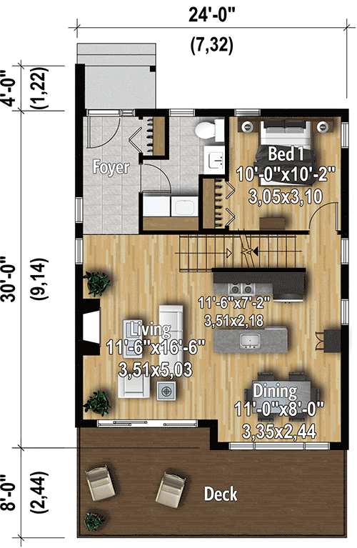 Plan 80965PM: Hillside House Plan with Oversized Windows - Floor Plan - Main Level - Contemporary, Modern, Mountain, Northwest
