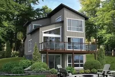Hillside House Plan with Oversized Windows