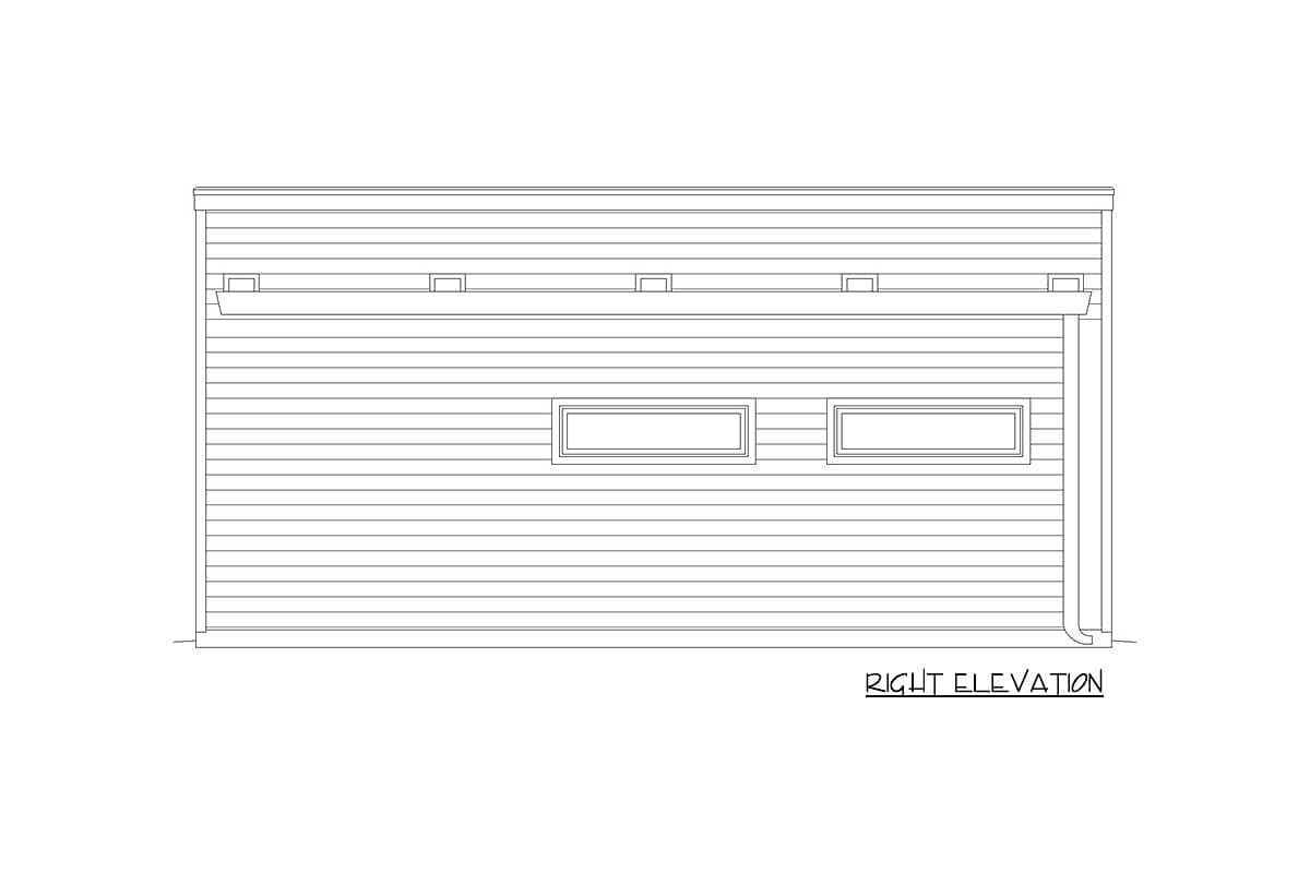 Plan 68726VR: Drive-Through 2-Car Garage with Rooftop Deck - Image #5 - Contemporary