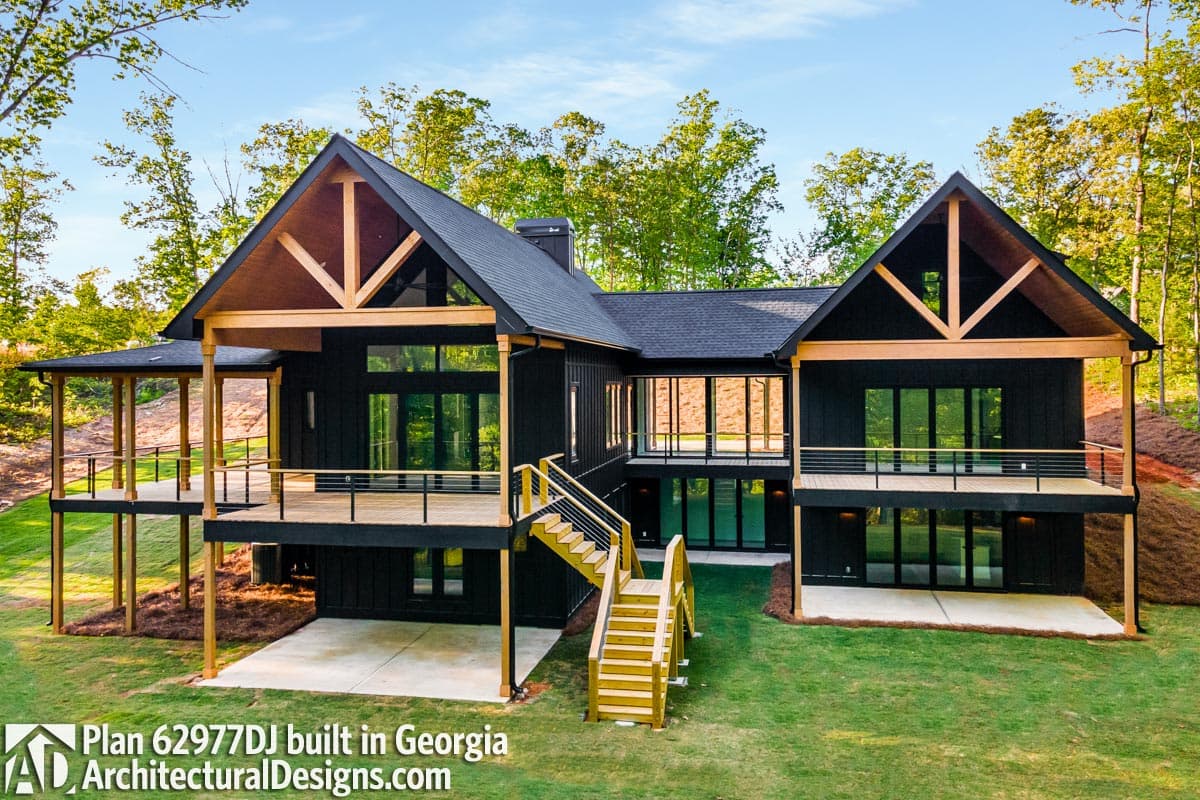 Plan 62977DJ: Lake Home Plan with Three Large Covered Decks - 2213 Sq Ft - Image #4 - Cabin, Cottage, Country, Craftsman, Modern Farmhouse, Mountain, New American, Rustic, Vacation