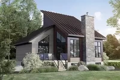 Two-story Mountain Cottage with Open-Concept Living Space