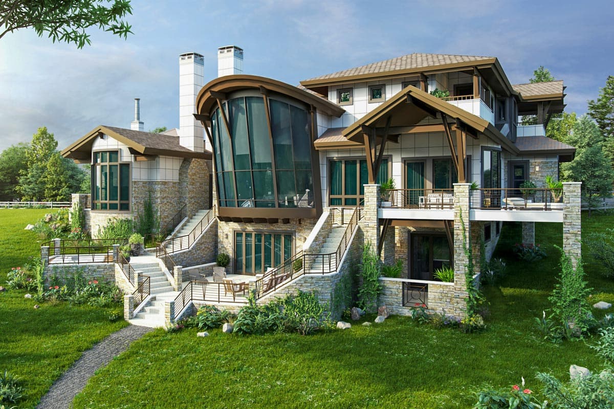 Plan 12966KN: 4-Bed Luxury Mountain Home Plan for a Rear-sloping Lot with Views - Image #6 - Contemporary, Modern, Mountain, Rustic