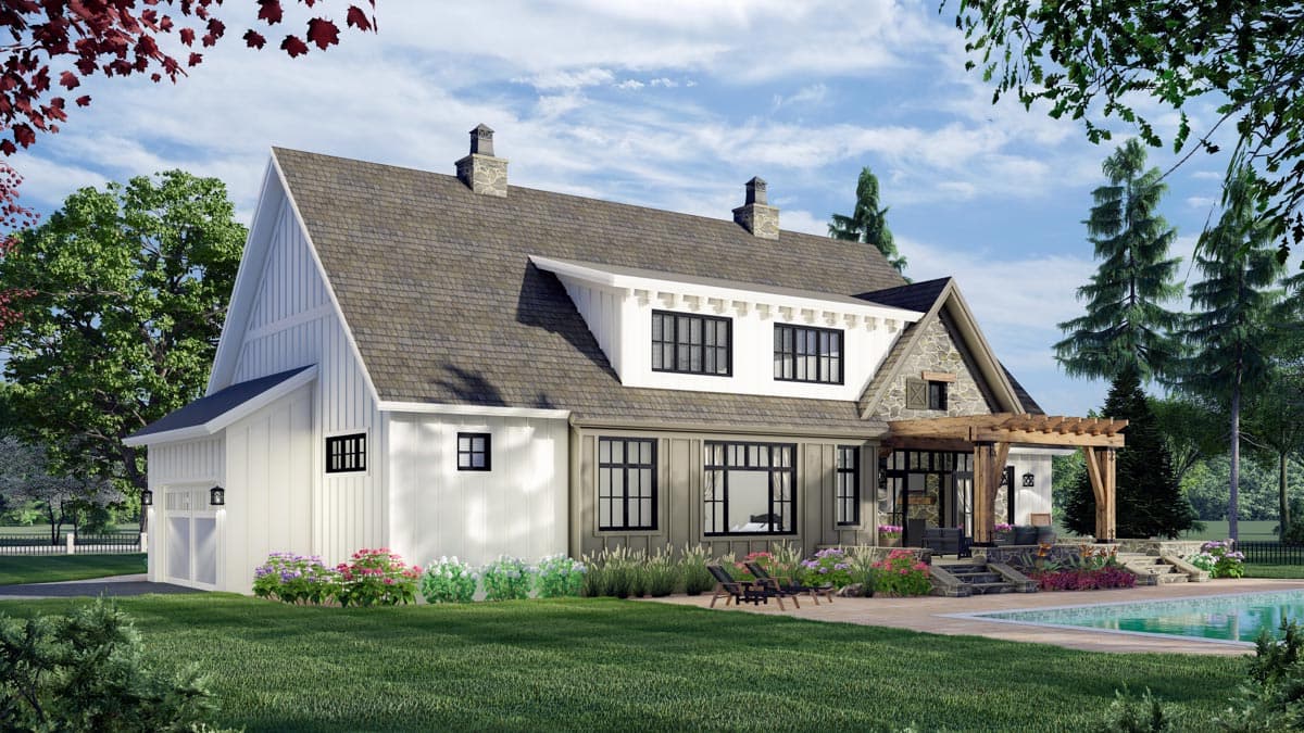 Plan 14690RK: Stone and Wood 4-Bed Modern Farmhouse Plan - 2655 Sq Ft - Image #6 - Country, Craftsman, European, Farmhouse, Modern Farmhouse, New American, Northwest
