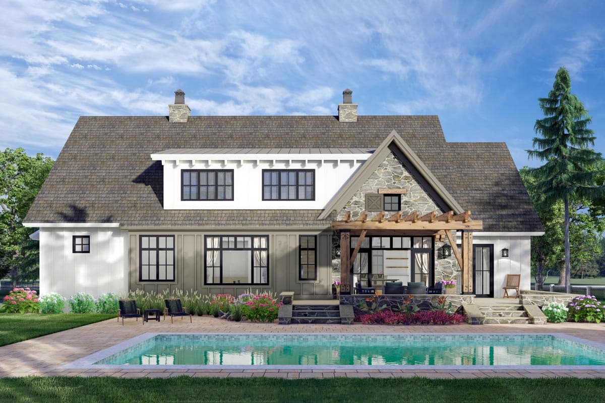 Plan 14690RK: Stone and Wood 4-Bed Modern Farmhouse Plan - 2655 Sq Ft - Image #7 - Country, Craftsman, European, Farmhouse, Modern Farmhouse, New American, Northwest