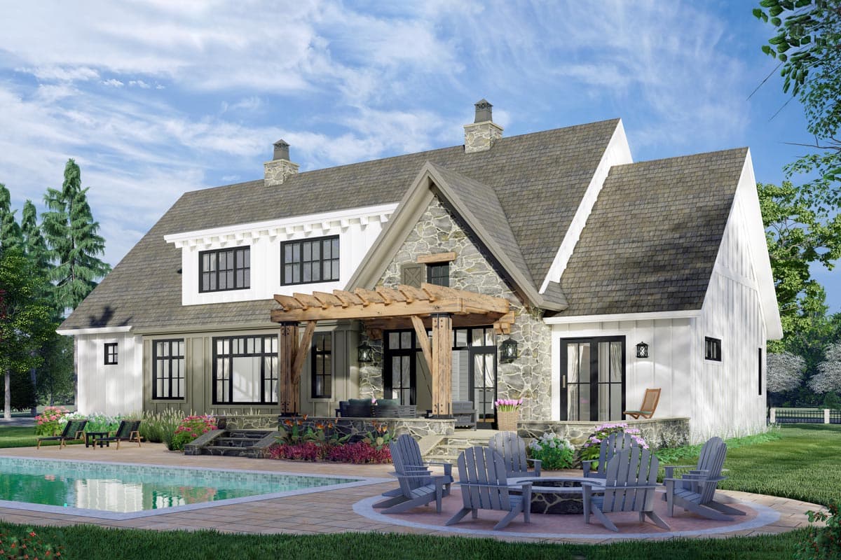 Plan 14690RK: Stone and Wood 4-Bed Modern Farmhouse Plan - 2655 Sq Ft - Image #8 - Country, Craftsman, European, Farmhouse, Modern Farmhouse, New American, Northwest