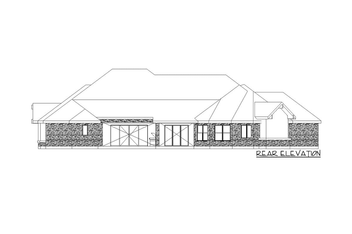 Plan 36644TX: One-level Hill Country House Plan with Game / Media Room - Image #4 - Country, European, Hill Country