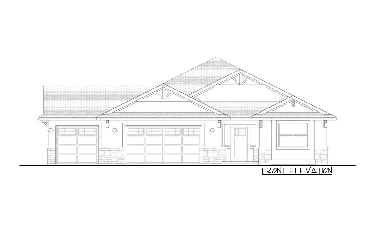 Plan 365010PED: Exclusive Shingle, Stone and Stucco One-story Craftsman Home Plan for the Rear-sloping Lot - Image #41 - Craftsman, Mountain, New American