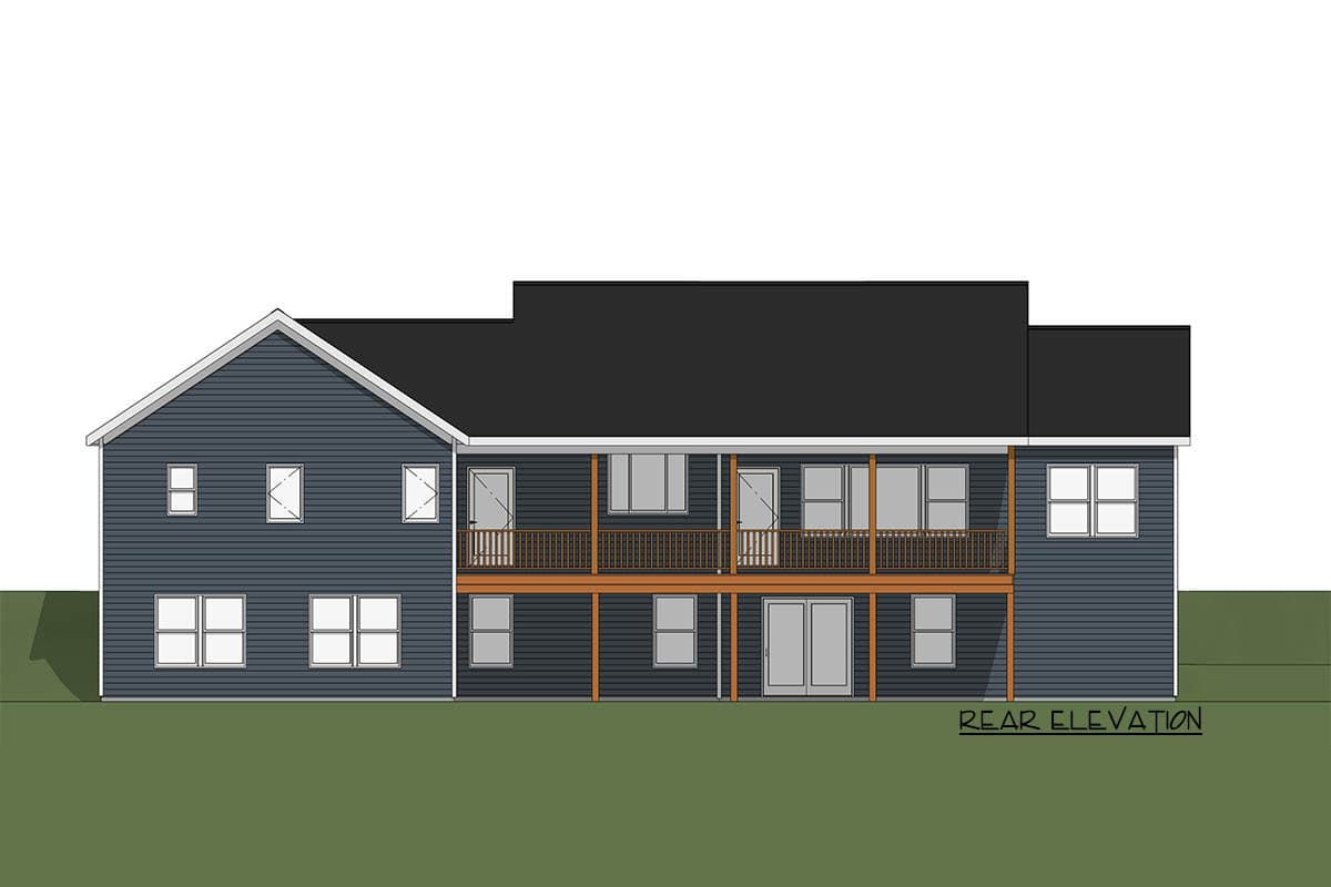 CRAFTSMAN ロンスプ金土日限定お値下げ 19500→18500 Plan 149000AND: Split-Bed Craftsman House Plan for Rear-Sloped Lot