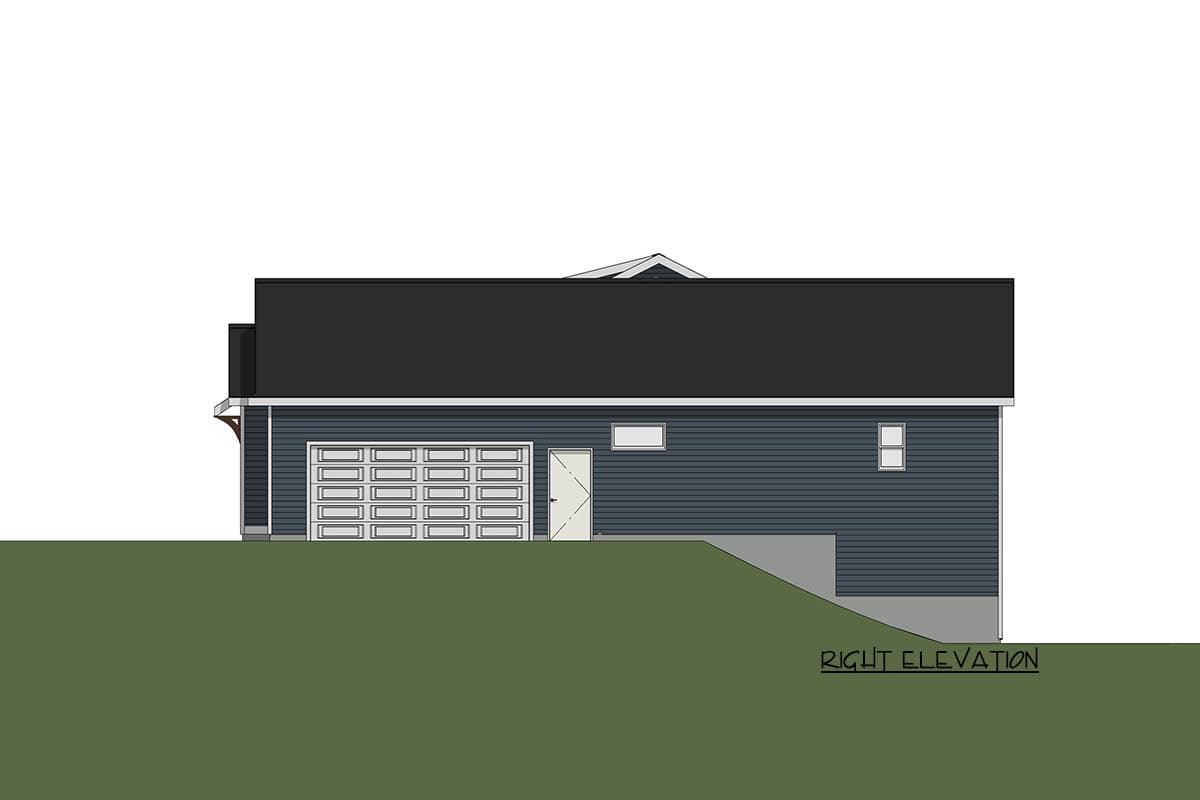 Plan 149000AND: Split-Bed Craftsman House Plan for Rear-Sloped Lot