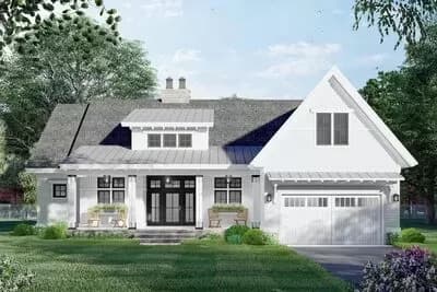 Affordable 3-Bed New American House Plan with Bonus Room - 2112 Sq Ft