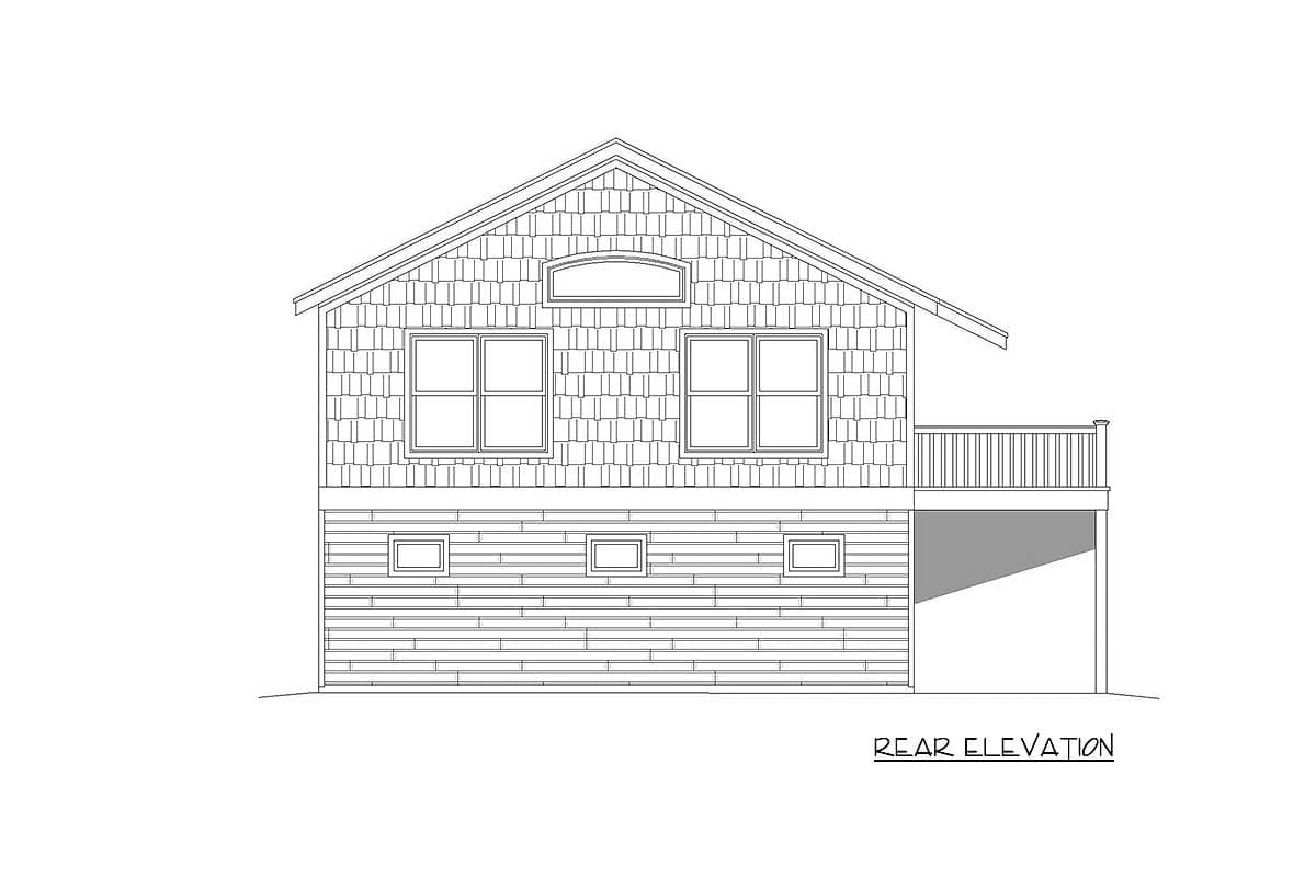 Plan 68729VR: Flexible ADU, Carriage House or Starter Home Plan with Drive-under Garage - Image #4