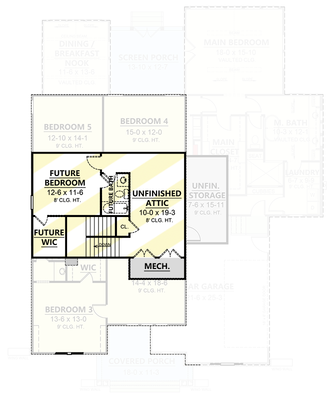 Plan 260000RVC: 5-Bed New American House Plan with Kids' Loft and Optional Third Floor Expansion - Floor Plan - Optionally Finished 3rd Floor - New American, Traditional, Transitional