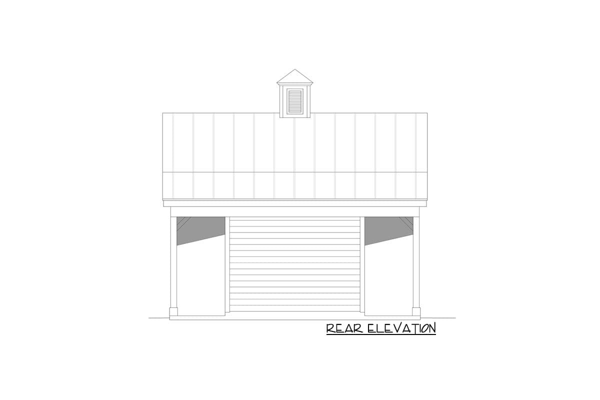 Plan 68733VR: Double Carport with Storage Room - Image #4