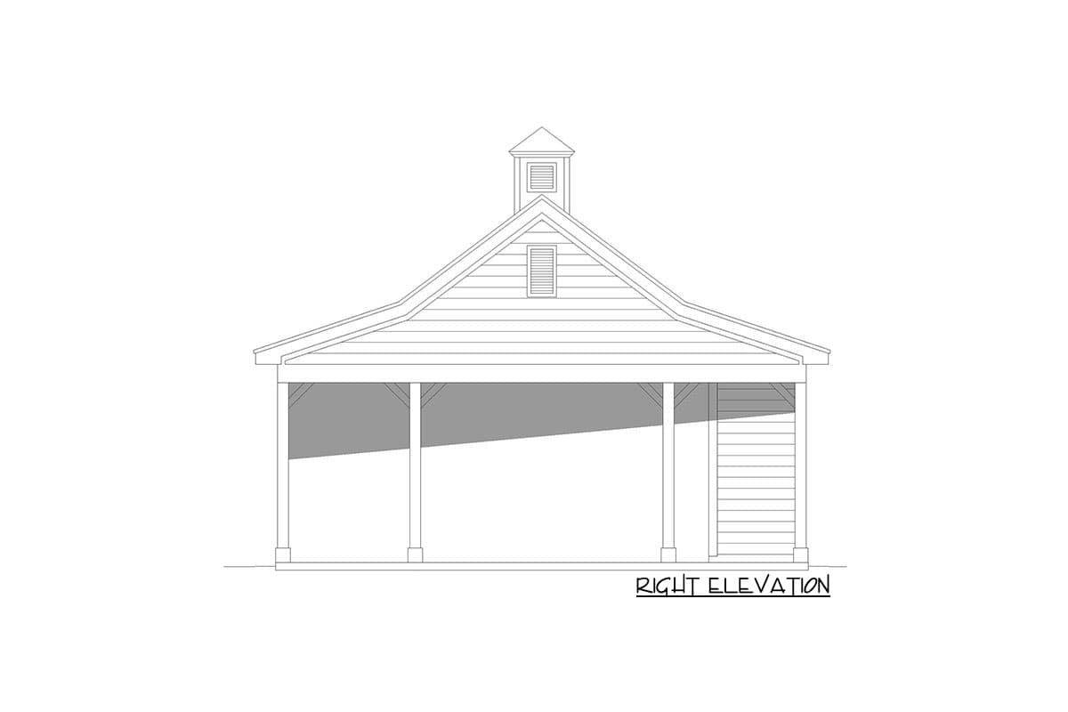 Plan 68733VR: Double Carport with Storage Room - Image #5