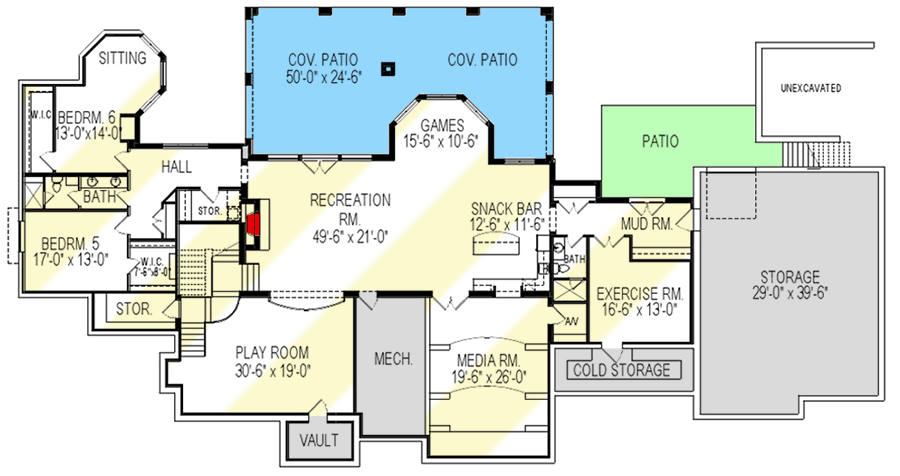 Plan 290111IY: Luxury Chateau Plan with Optional Lower Level  - Floor Plan - Optional Lower Level - European, Mediterranean