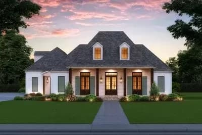 Traditional Southern Home Plan with Upstairs Bonus Room - 2863 Sq Ft