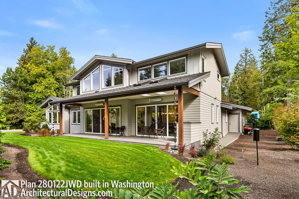 Plan 280122JWD: Two-story Contemporary Craftsman House Plan with Den next to Master Bedroom - Image #4 - Contemporary, Craftsman, Northwest, Prairie