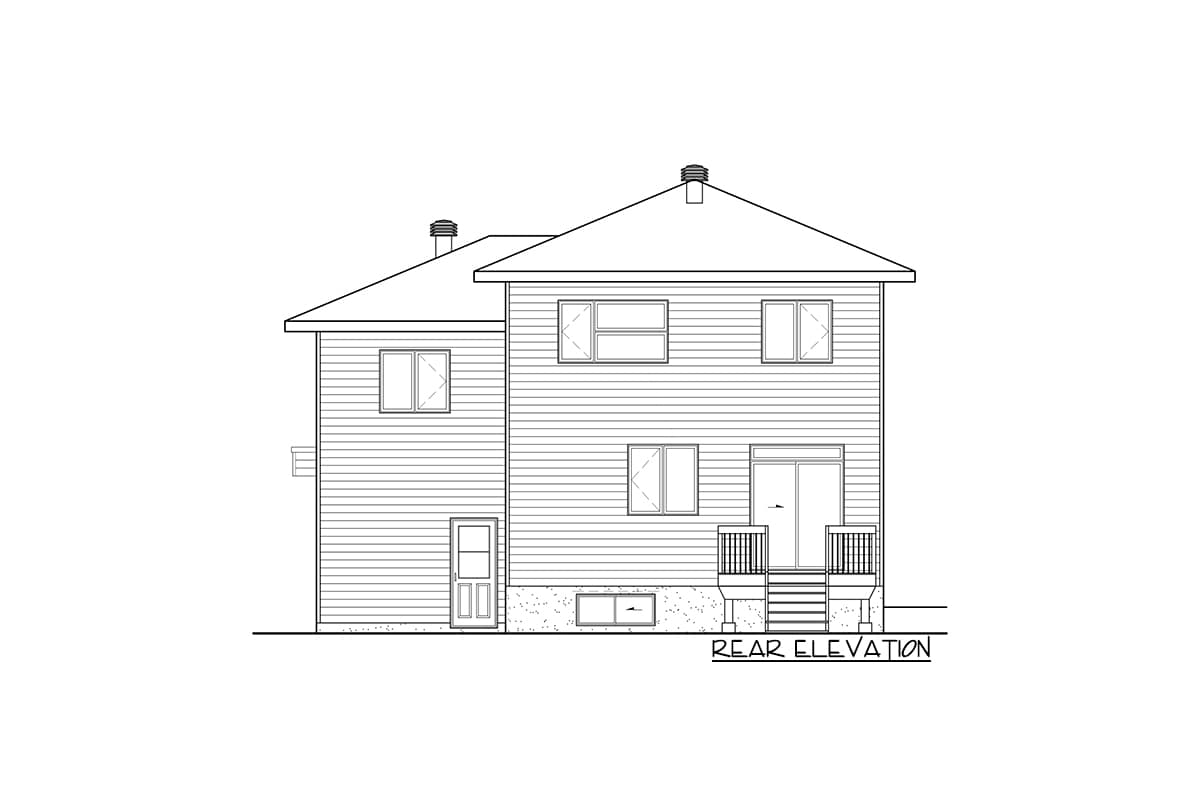 Plan 80975PM: Tri-level Contemporary Home Plan with Secondary Family Room above Garage - Image #4 - Contemporary, Modern, Northwest