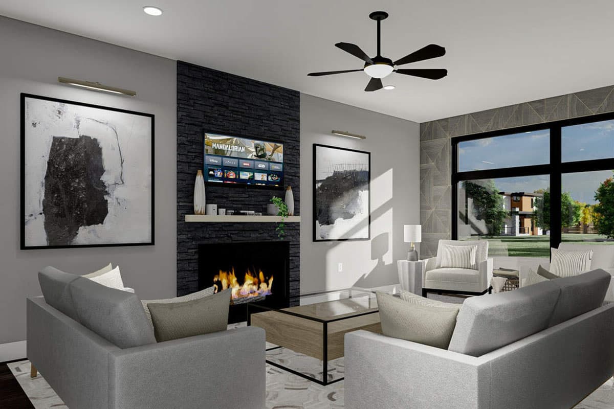 Plan 62978DJ: 2-Story Modern House Plan with 3-Car Garage - Image #6 - Contemporary, Modern, Northwest, Prairie