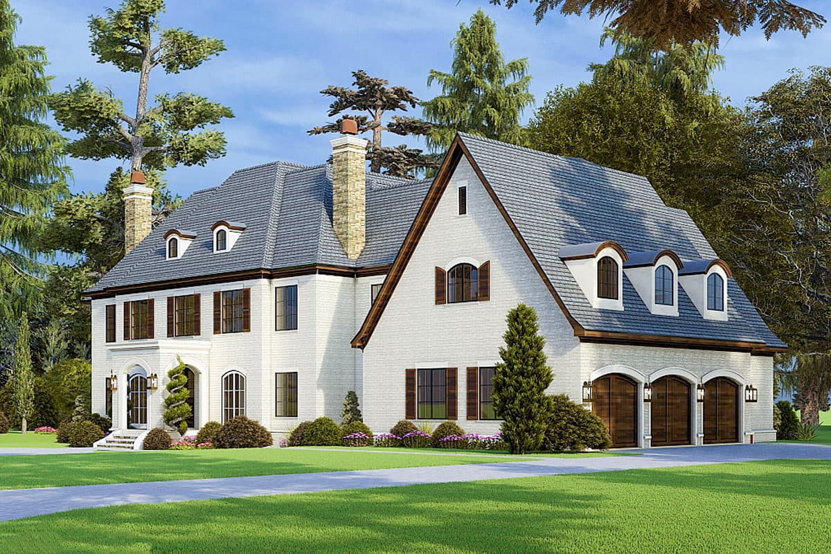 Plan 70689MK: Luxury Two-Story Home Plan with Vaulted Ceiling over Kitchen and Great Room - 5813 Sq Ft - Image #4 - European, Traditional