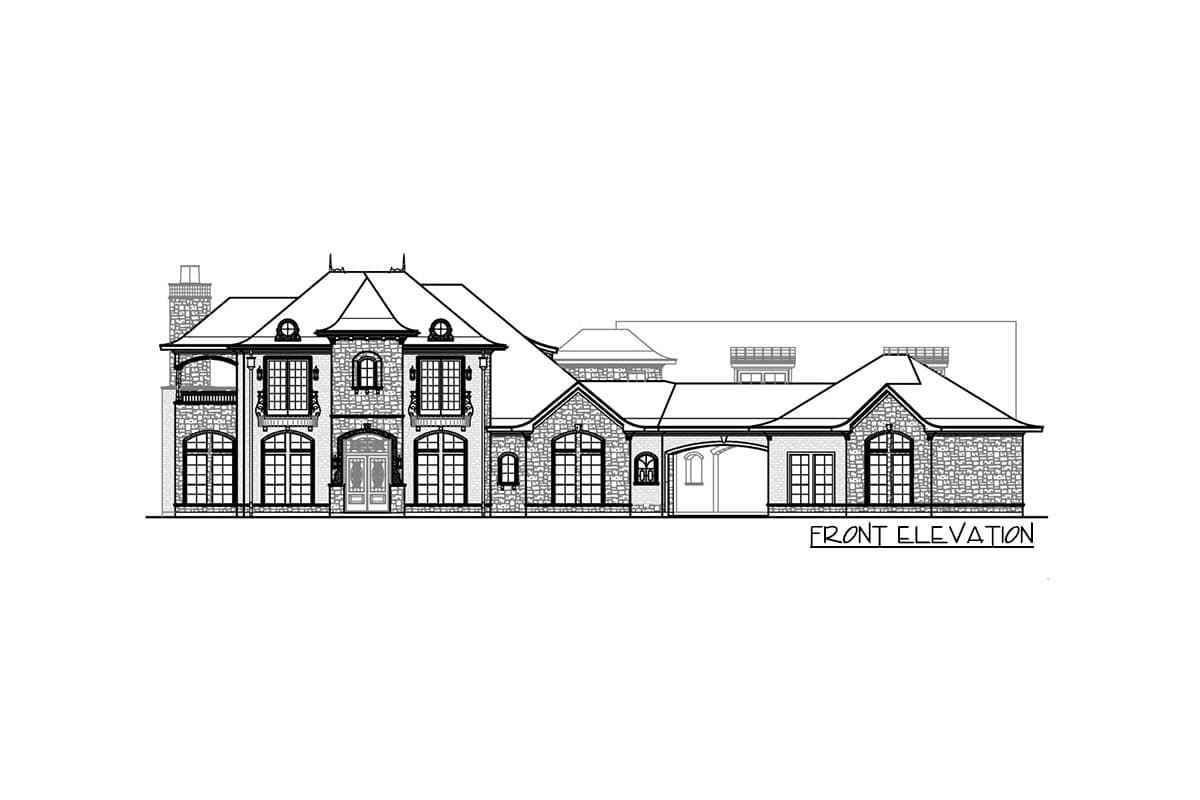 Plan 36645TX: Luxury French Country Home Plan with 6-Car Garage - 4805 Sq Ft - Image #8 - European, French Country