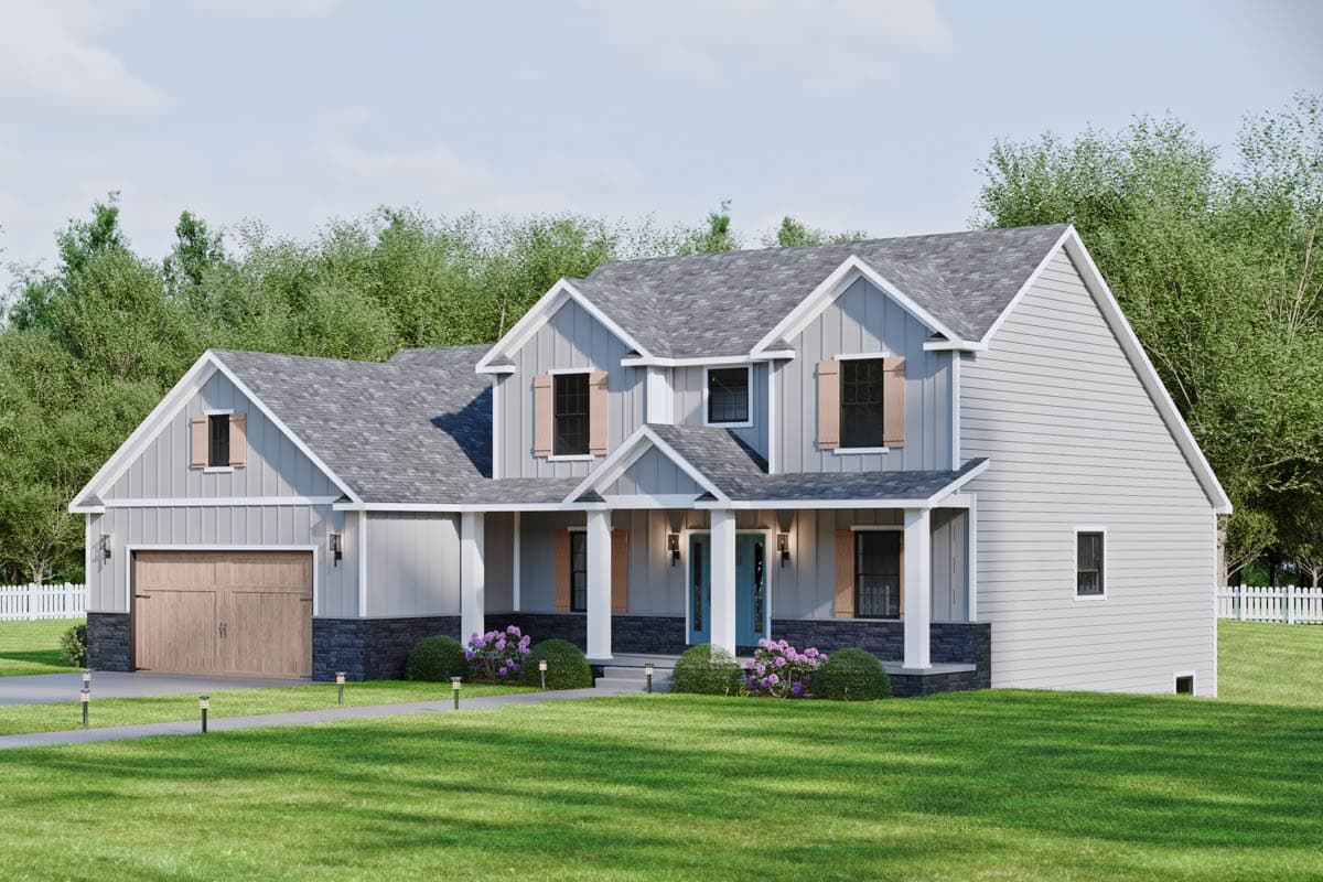 Plan 911006JVD: 2200 Sq Ft New American Home Plan with Main-Level Master Bedroom - Image #5 - Country, Craftsman, Farmhouse, New American, Southern