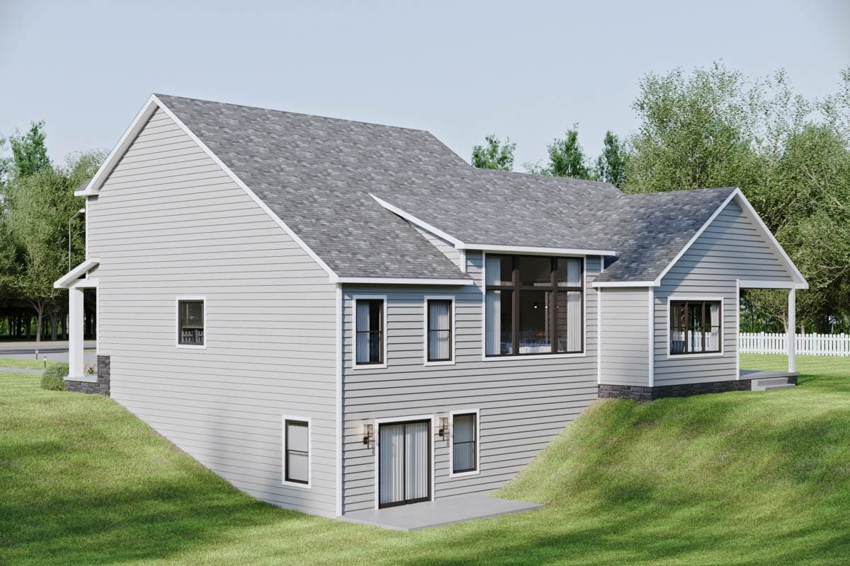 Plan 911006JVD: 2200 Sq Ft New American Home Plan with Main-Level Master Bedroom - Image #6 - Country, Craftsman, Farmhouse, New American, Southern