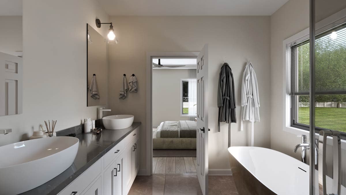 Plan 911006JVD: 2200 Sq Ft New American Home Plan with Main-Level Master Bedroom - Image #17 - Country, Craftsman, Farmhouse, New American, Southern