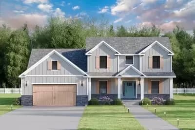 2200 Sq Ft New American Home Plan with Main-Level Master Bedroom