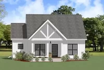 2-Bed Country Cottage Plan with Bonus Loft
