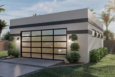 Modern 2-Car Detached Garage with Stucco Exterior