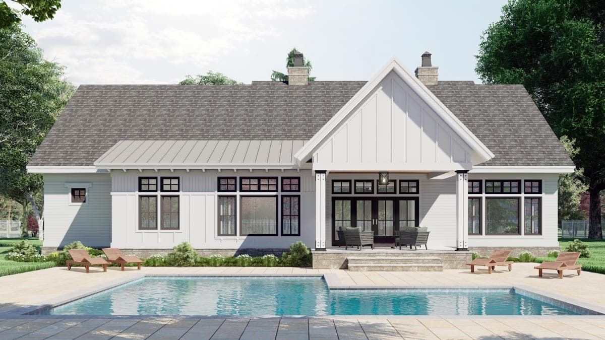 Plan 14692RK: Attractive 3-Bed Modern Farmhouse Plan with Home Office - 2385 Sq Ft - Image #5 - Country, Farmhouse, Modern Farmhouse, Southern