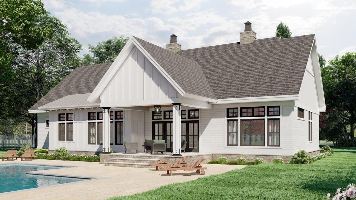 Plan 14692RK: Attractive 3-Bed Modern Farmhouse Plan with Home Office - 2385 Sq Ft - Image #6 - Country, Farmhouse, Modern Farmhouse, Southern
