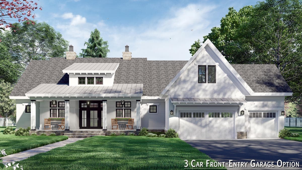 Plan 14692RK: Attractive 3-Bed Modern Farmhouse Plan with Home Office - 2385 Sq Ft - Image #8 - Country, Farmhouse, Modern Farmhouse, Southern