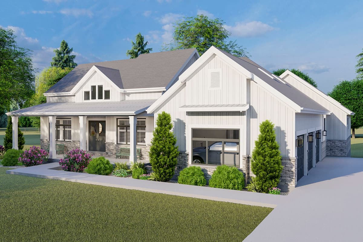 Plan 61372UT: 3-Bed Modern Farmhouse Plan with Home Office and Optional Lower Level - Image #8 - Coastal, Country, Farmhouse, Modern Farmhouse, New American