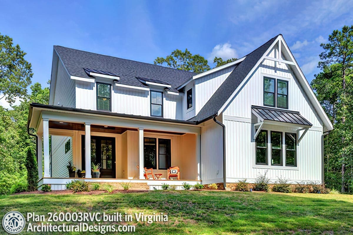 build gallery item - Modern Farmhouse Plan 260003RVC Comes to Life in Virginia with Side-Entry Garage