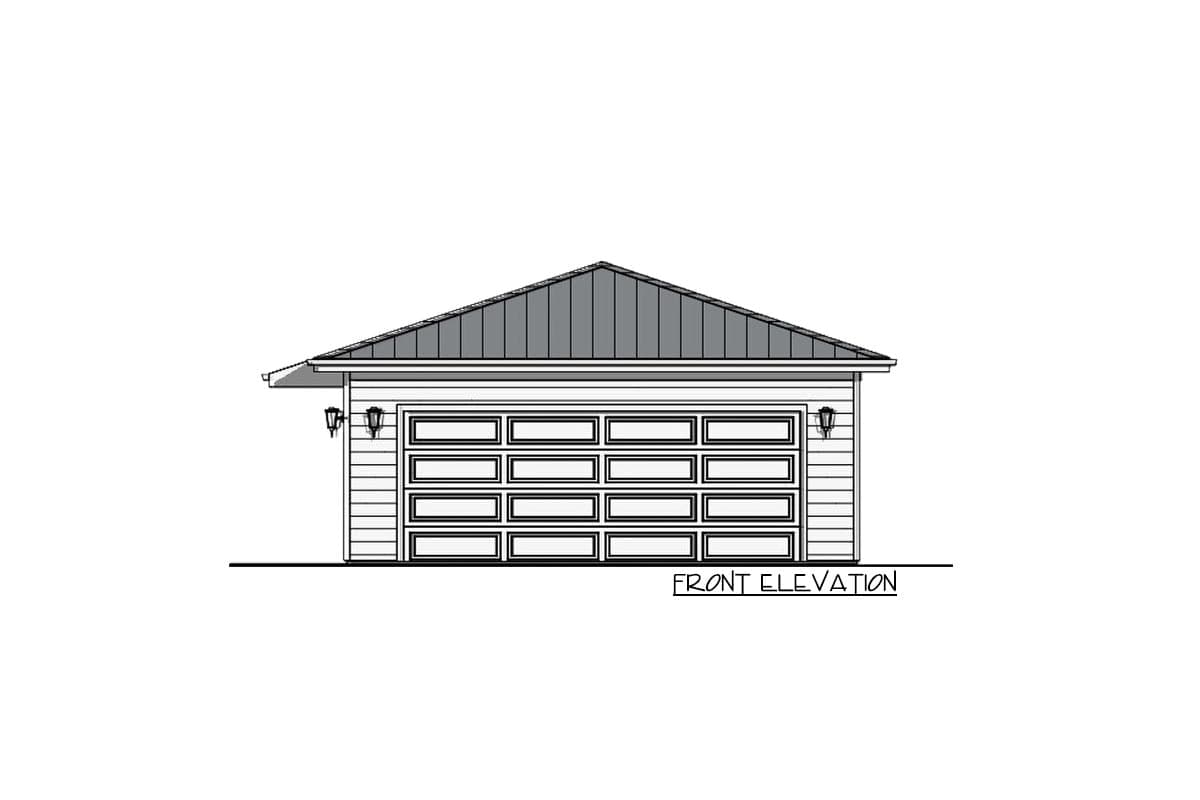 Plan 28941JJ: 420 Square Foot ADU with 2-Car Garage - Image #4 - Carriage, Country, Traditional