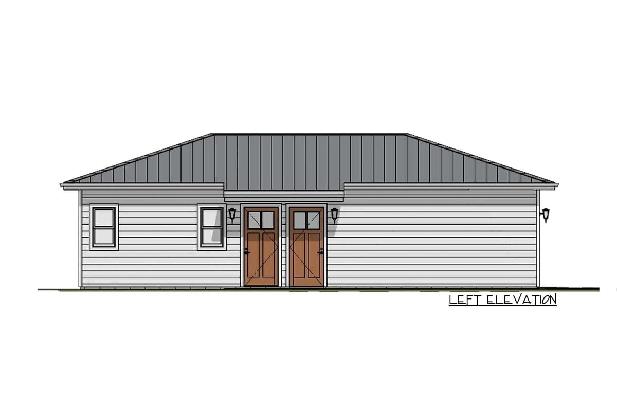 Plan 28941JJ: 420 Square Foot ADU with 2-Car Garage - Image #5 - Carriage, Country, Traditional