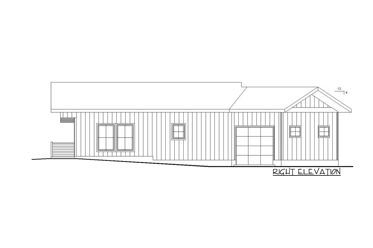 Plan 35592GH: 1-Bed House Plan with Angled 2-Car Garage in Back - Image #5 - Contemporary, Mountain, Northwest, Vacation