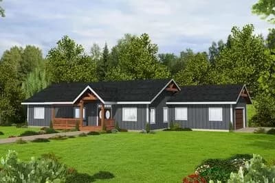 One-level Country Home Plan with Open Floor Plan