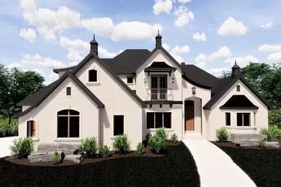 Multi-Generational French Country Home Plan with Lower-level Apartment