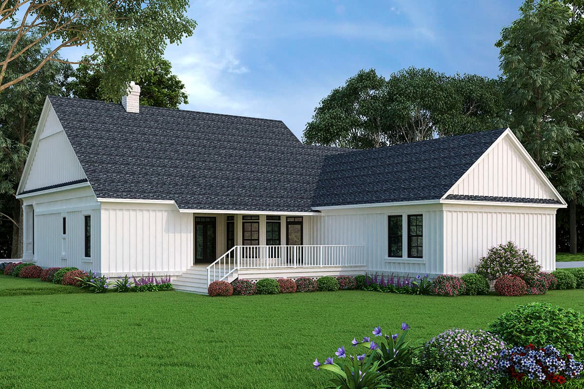 Plan 55217BR: 3-Bed Modern Farmhouse Plan with Multi-Purpose Room Above the 3-Car Garage - Image #8 - Cottage, Country, Craftsman, Farmhouse, Modern Farmhouse, New American, Traditional