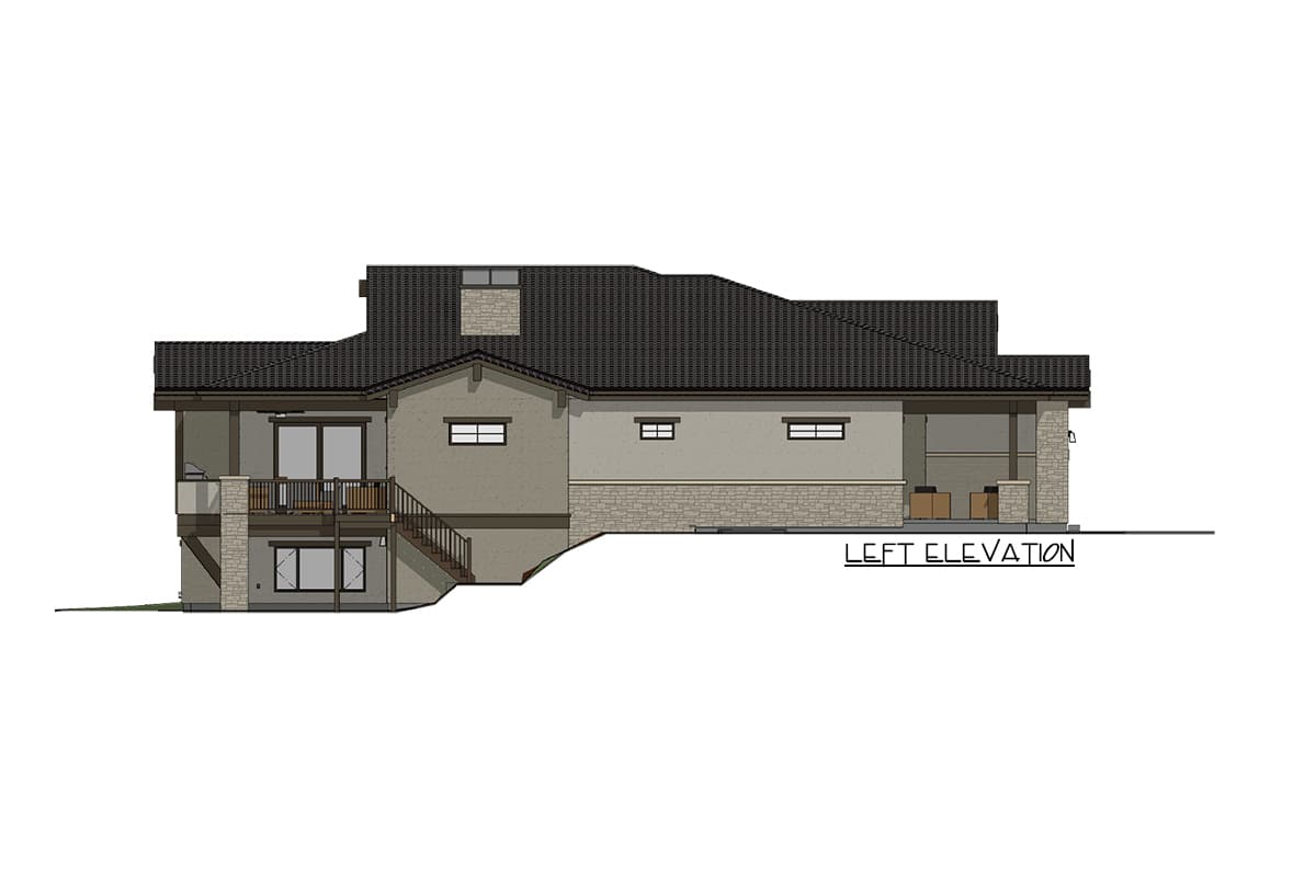 Plan 64510SC: Exclusive Mountain Ranch House Plan with Home Office and Covered Deck - Image #8 - Hill Country, Modern, Mountain, Prairie, Ranch
