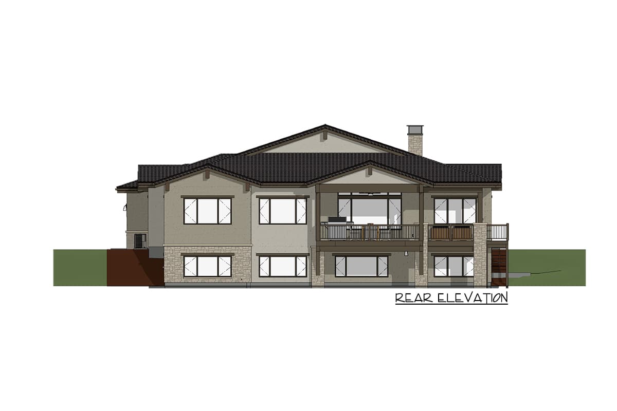 Plan 64510SC: Exclusive Mountain Ranch House Plan with Home Office and Covered Deck - Image #9 - Hill Country, Modern, Mountain, Prairie, Ranch