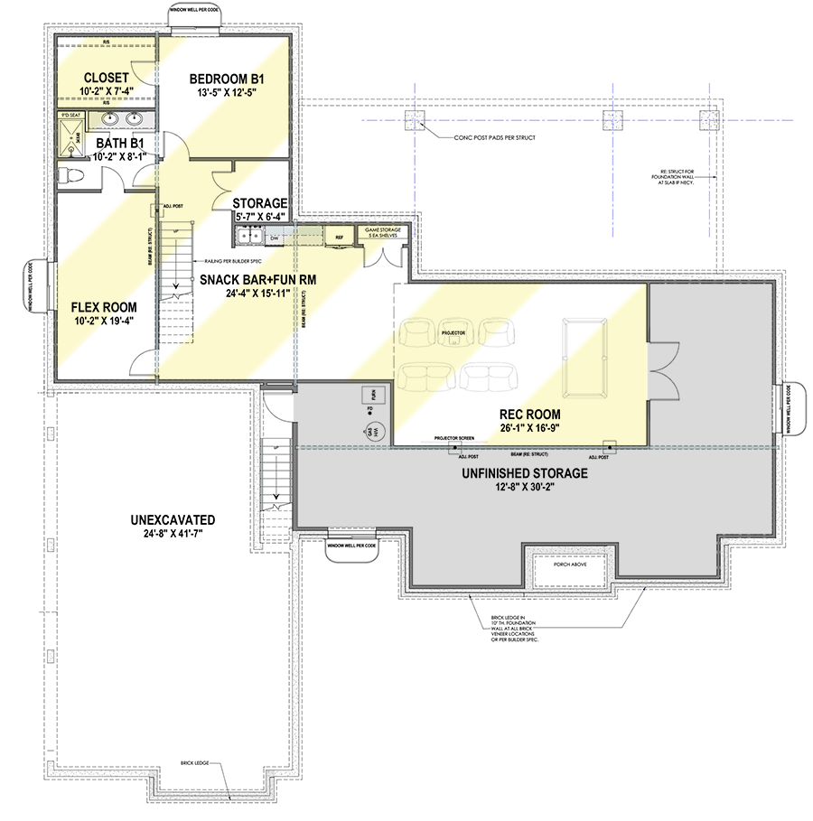 Plan 64513SC: Exclusive French Country House Plan with Snack Bar in Lower Level Rec Room - Floor Plan - Optional Lower Level - Acadian, European, French Country, Louisiana-Style, Southern, Transitional