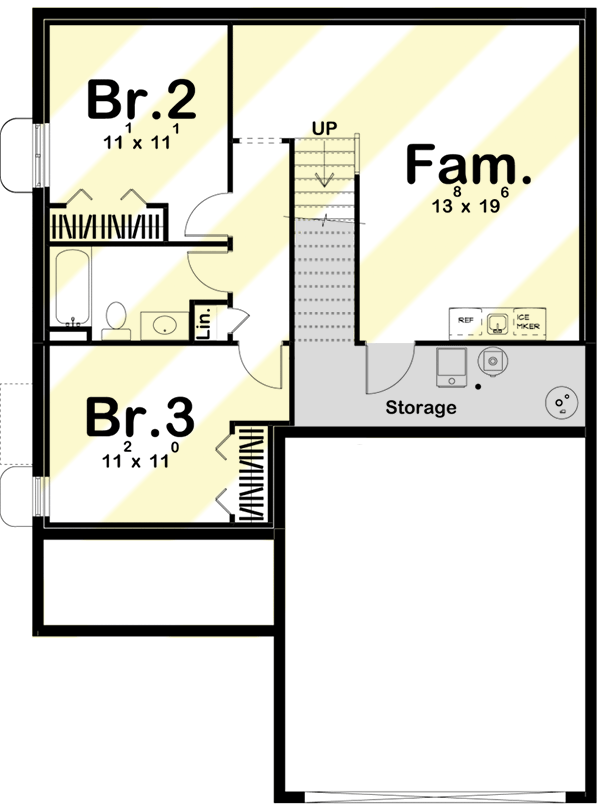Plan 62987DJ: Simple 1-Bed Craftsman Farmhouse Plan with Expansion Below - 1030 Sq Ft - Floor Plan - Optional Lower Level Layout ($ Paid Option) - Country, Craftsman, Farmhouse