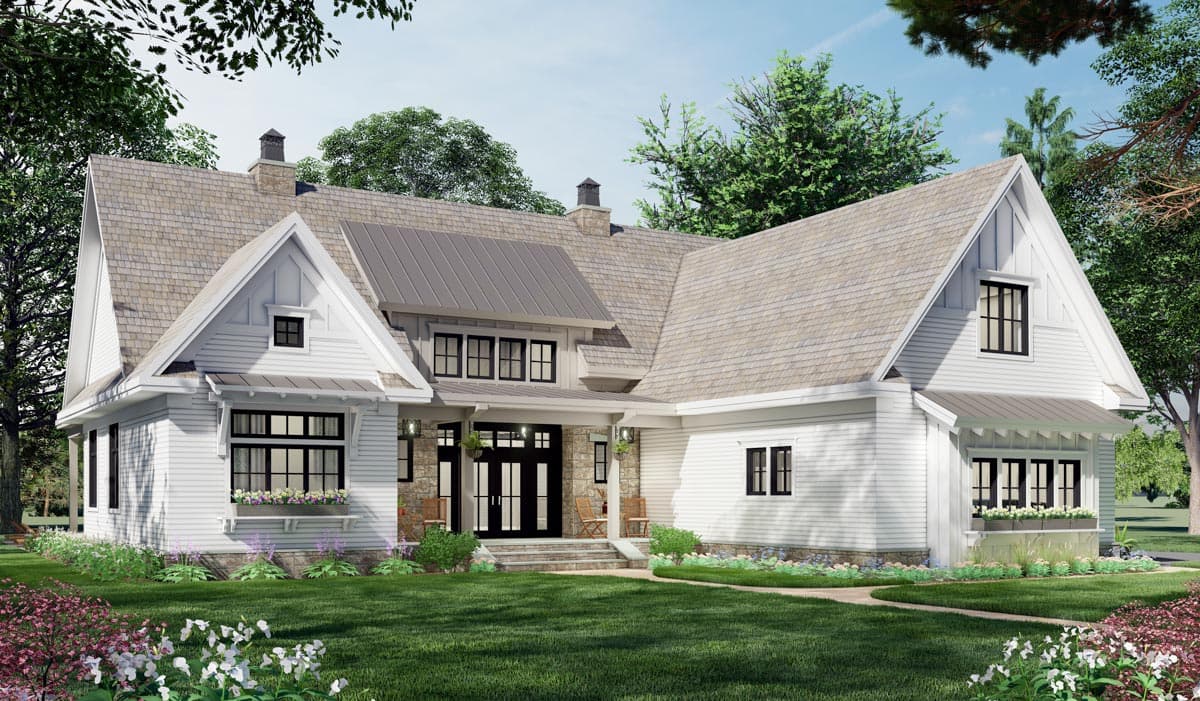Plan 14693RK: Modest-Sized 3-Bed Modern Farmhouse Plan with Bonus Expansion - 2136 Sq Ft - Image #4 - Country, Craftsman, Modern Farmhouse, New American