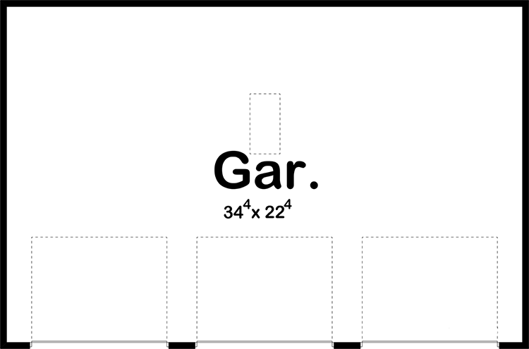 Plan 62988DJ: Simple 3-Car Garage Plan - Floor Plan - Main Level