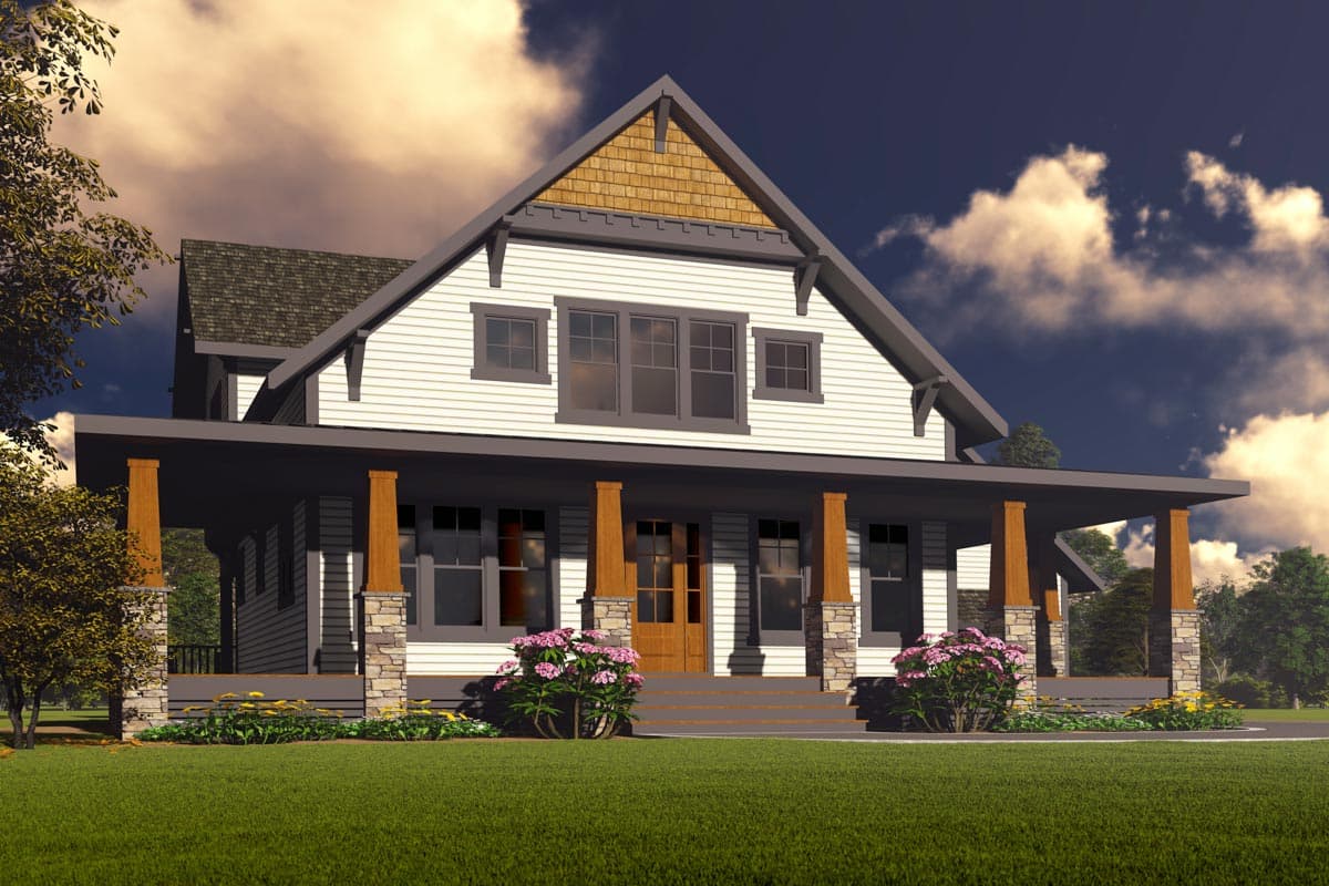 Plan 500080VV: Exclusive Craftsman Farmhouse Plan with Home Office and Flexible Upstairs Loft - Image #8 - Country, Craftsman, Mountain, New American, Northwest